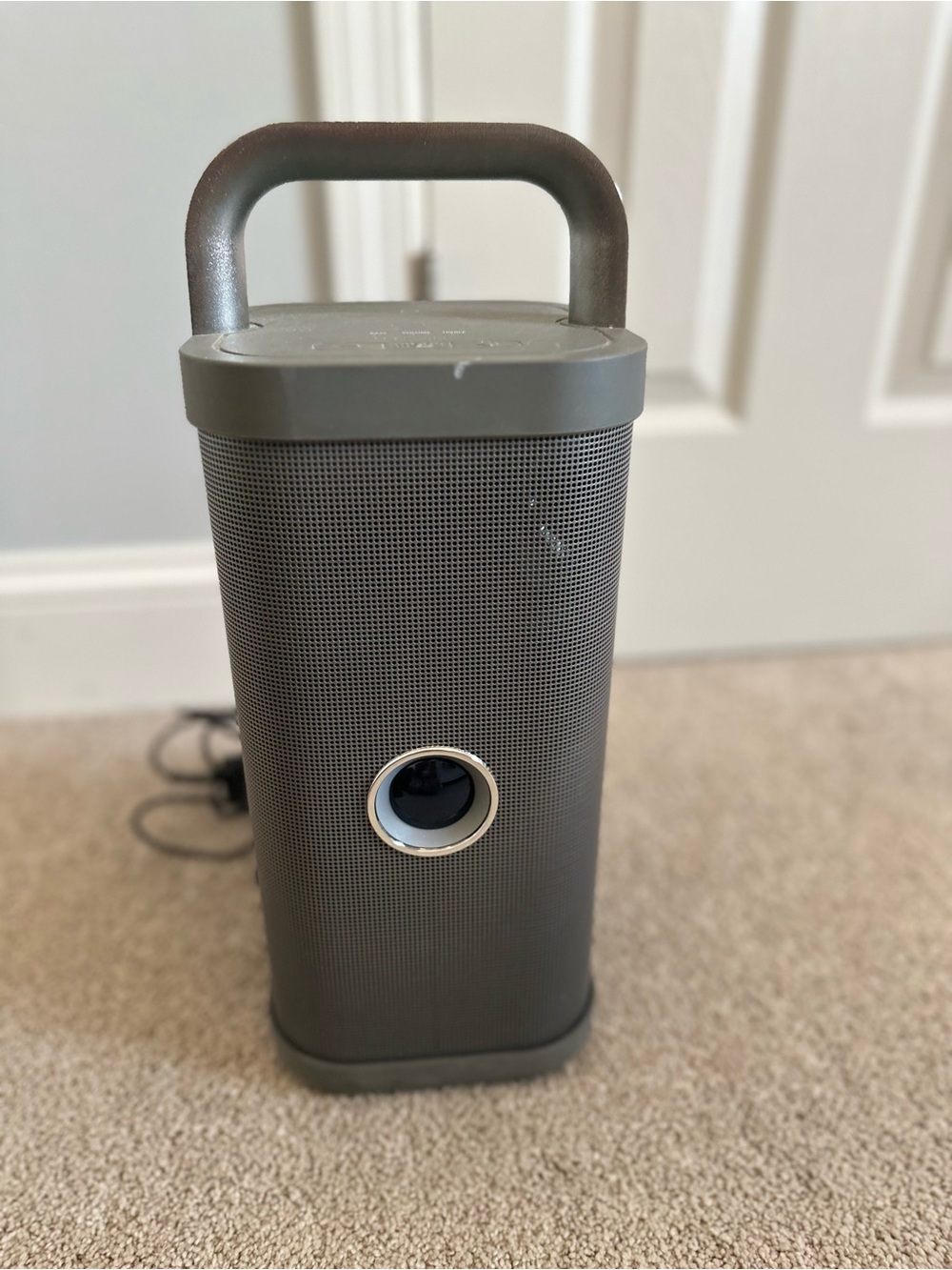Sharper Image Gray Portable Bluetooth Speaker with Handle